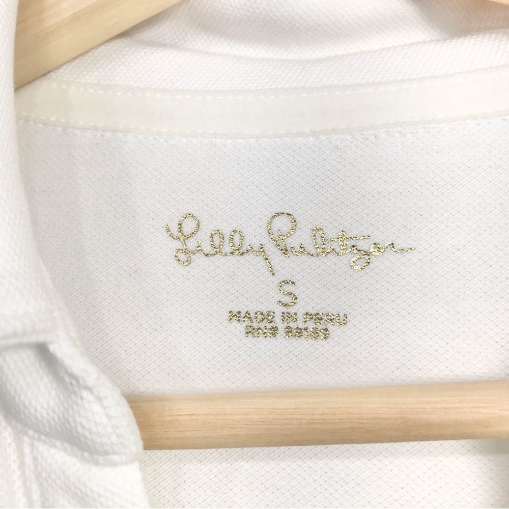Lilly Pulitzer White and Light Blue Polo Mini Dress - Picture 14 of 16